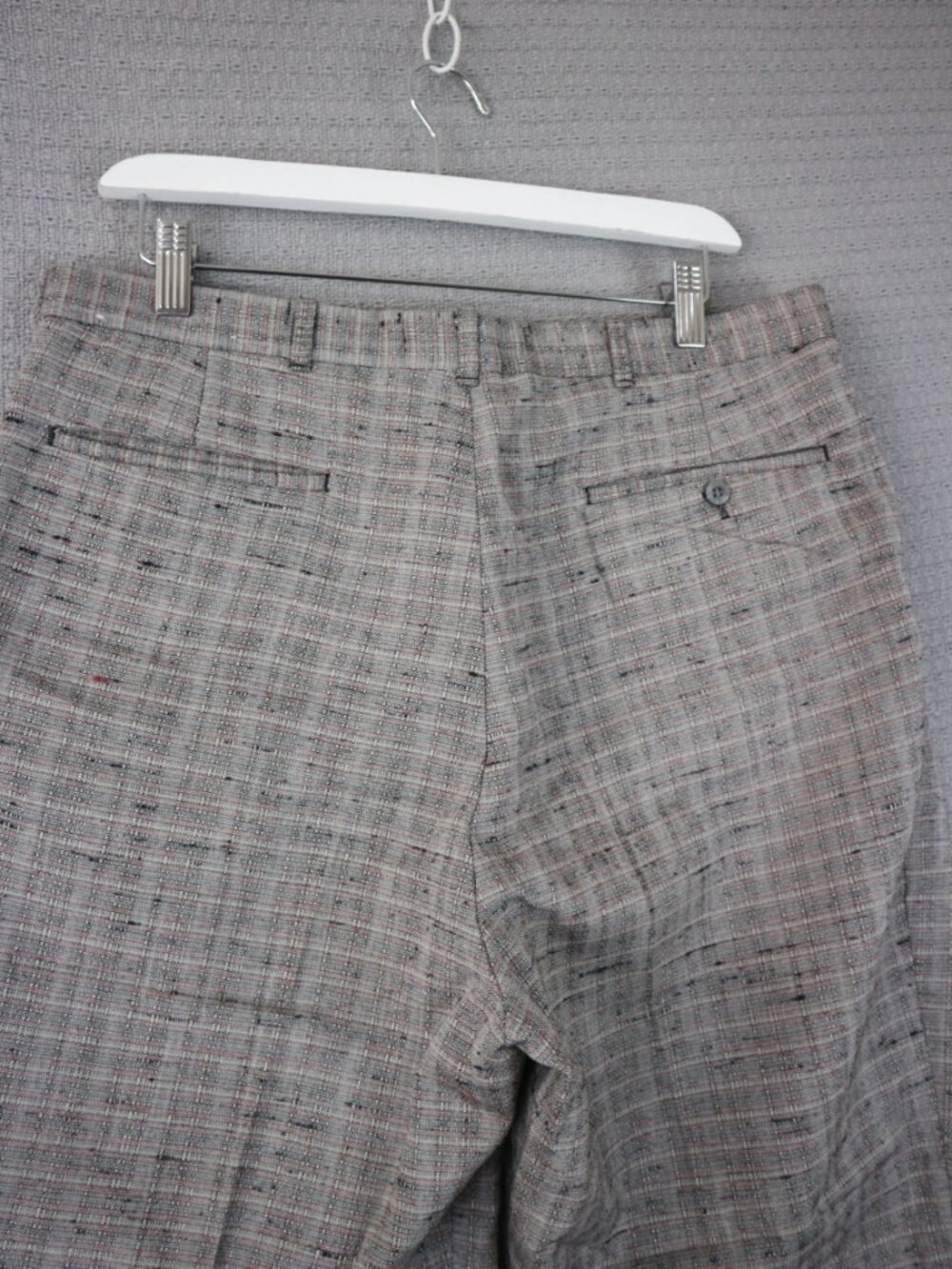 Union Made Polyester Viscose Vintage Straight Cut Trousers 33W - Picture 7 of 10
